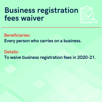 Business registration fees waiver