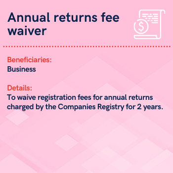Annual returns fee waiver